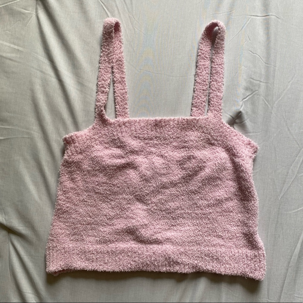 Forever 21 Fuzzy Pink Cropped Cami